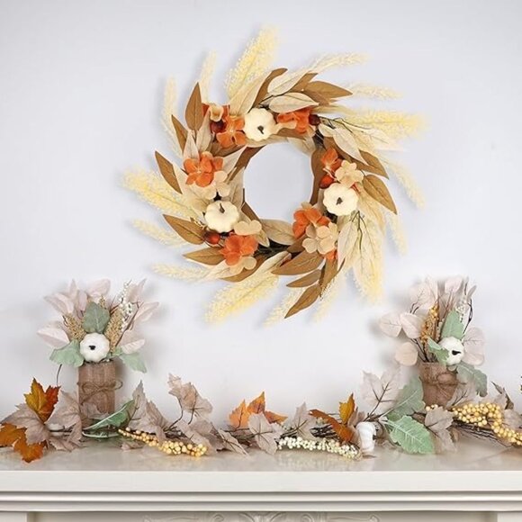 Fall Wreath For Home Decoration 21.6" - Picture 6 of 6